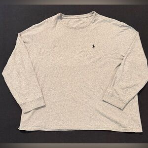Polo Ralph Lauren Men’s T-shirt Long Sleeve Heather Gray Cotton Size XL